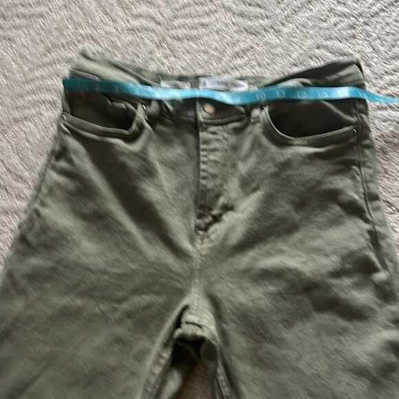 Mango Sienna flared cropped jeans size 10 In Army Green - Picture 9 of 15